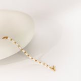 14kt gold filled beaded pearl bracelet