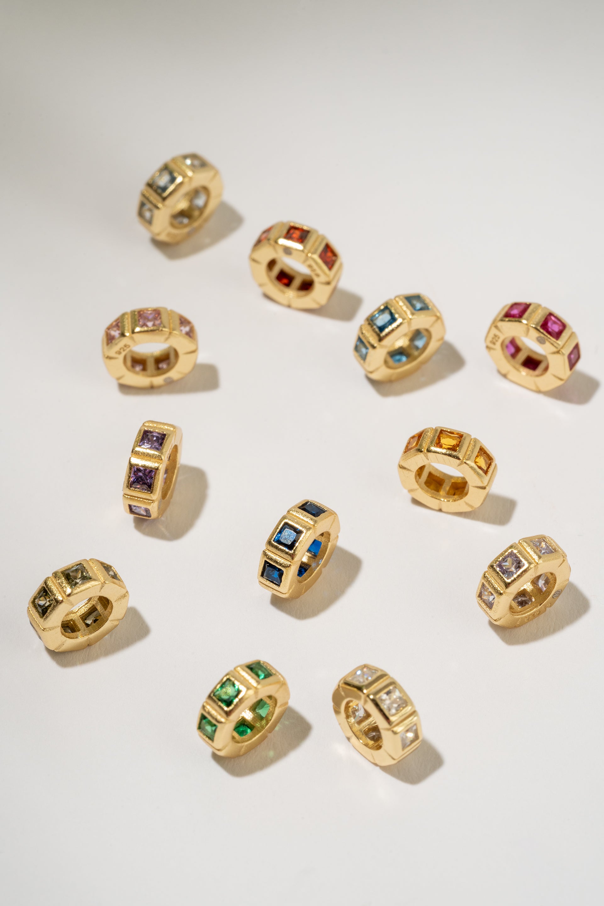 multiple birthstone spacer charms