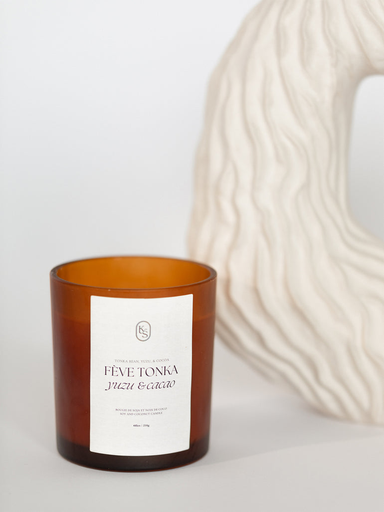 Tonka bean candle soy and coconut wax