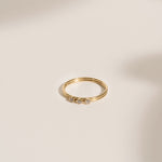 Gold ring 3 stone zircon ring