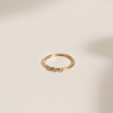 Gold ring 3 stone zircon ring