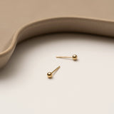 3mm studball earrings gold