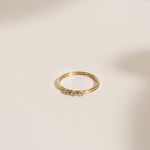 Gold ring 3 stone zircon ring