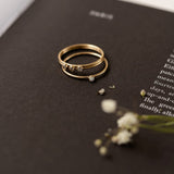 Gold rings for woman opal and zircon